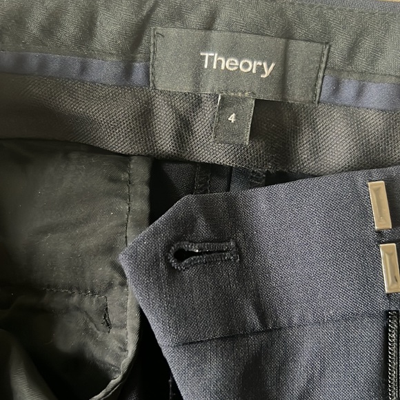 Theory classic crop pants, size 4, Navy - Picture 2 of 9